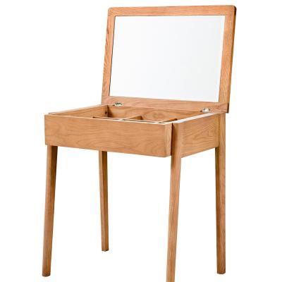 China Vanity Dressing Table Fashion Bedroom Dressing Table Single Desk Lift Foldable Solid Wood Dual Function Mirror for sale