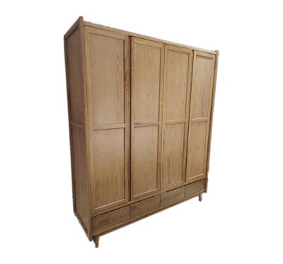 China Wholesale Storage Bedroom Locker Wardrobe Clothing Storage Cabinet Solid Wood Four Door for sale