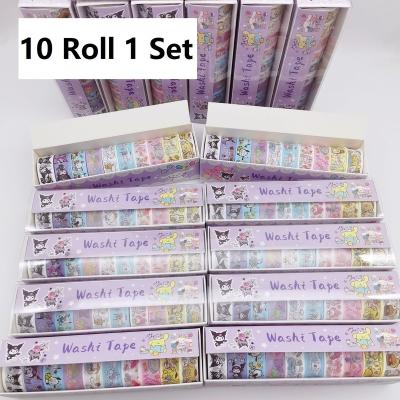 China School office supplies 10roll/Set Anime Washi Tape Cartoon Sticker Student Masking Decorative Tape Gifts for sale