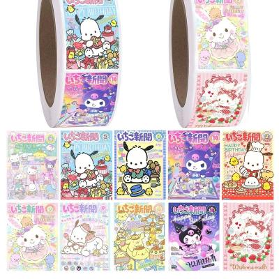 China Adhesive Sticker  200pcs/roll Anime Poster Stickers Cartoon Decoration Waterproof Diy Stickers Cute Anime Stickers for sale