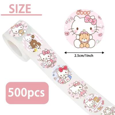 China Adhesive Sticker 500pcs/roll Anime Reward Stickers Motivational Stickers Roll For Kids For School Reward Students Teachers Animals Stickers for sale