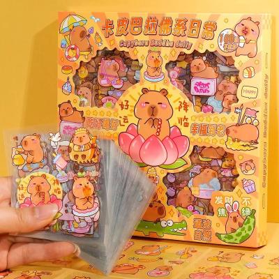 China Cartoon Sticker 100Pcs/Set Capybara Cartoon Sticker Waterproof PVC DIY Goo Card Set Cute My Melody Kid Creative Stationery Handbook Sticker gift for sale