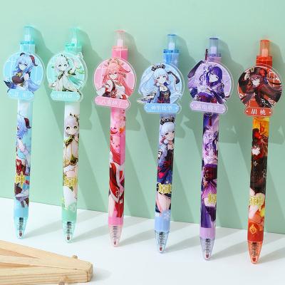 China Normal Game Genshin Impact 0.5mm Acrylic Gel Pen Kawaii Hu Tao Raiden Shogun Ganyu Kamisato Ayaka Yae Miko Nahida Press Pen Kids Gift for sale