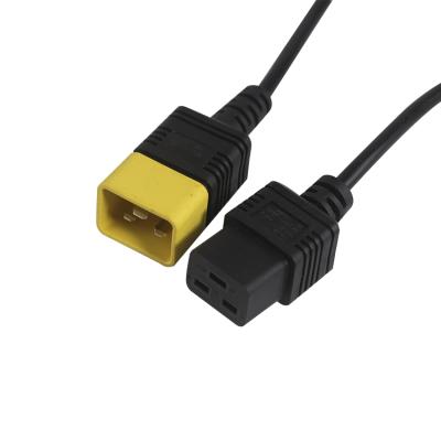 China Home Appliance Male Connector Waterproof Female Power Cable IEC C19 To IEC C20 6Ft Standard Extension Cord Wall Charger for sale