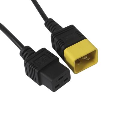 China C20 Household Water Heater Electrical Plug 3Prong Extension Cord IEC C19 To Socket H05vv-F Female Power Cord for sale