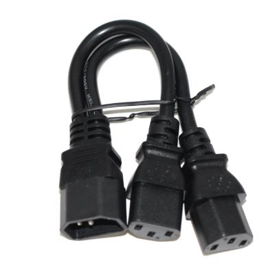 China Power Plant Male Connector Cable 220V Female Power Supply IEC C14 To Dual C13 Splitter Cable Power Cord Extension for sale