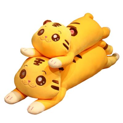 China 2021 New Children's Toys Handsome Tiger Boys Pet Big Doll Plush Girl's Long Pillow Toy Animal Home Warm Cushion Bolster for sale