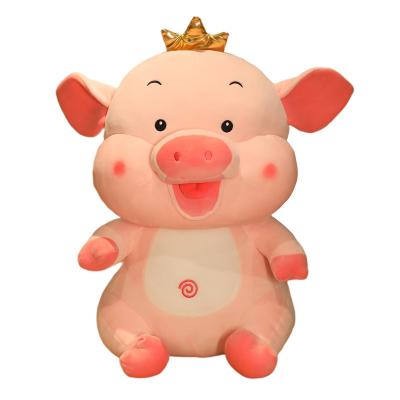 China Home OEM Made No Min 60cm Happy Pig Cute Cartoon Cheap Fluffy Short Cloth Doll Small Interesting Soft Stuffed Plush Toy Animal for sale