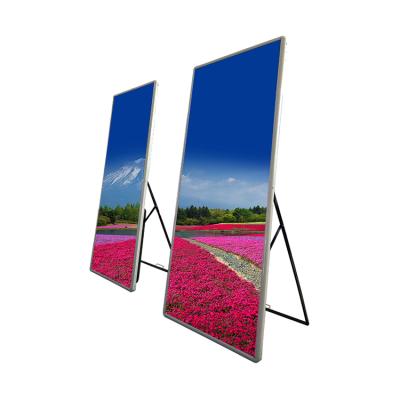 China Factory Movable P1.8 P2 P2.5 Standard Size Indoor Digital Led Advertising High Brightness Led Poster Display Screen for sale