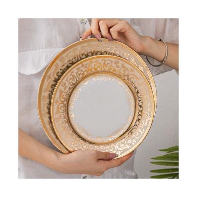 China Discount Price Viable Nordic Dishes Ceramic Dishes Sets White Dinnerware Porcelain Ceramic Dinner Dishes for sale