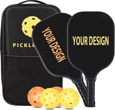 China Carbon Fiber+PP Nomex Carbon Fiber Pickleball Paddle Polymer 2023 Blank Customizable Pickleball Paddle Racket With 2 Paddles, 4 Balls And 1 Bag for sale