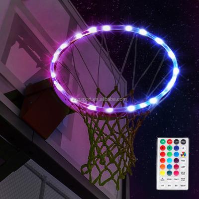 China Basketball Hoop Rim Light Up Outdoor Waterproof Basketball LED Light Strip Lamp Rim Frame Basketball Hoop Light Playing Night Shooting for sale