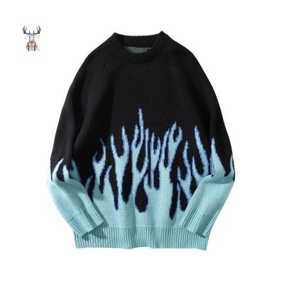 China Autumn Winter Custom Logo Jacquard Anti-Wrinkle Wadding Knitwear Custom Knitted Mens Sweater for sale