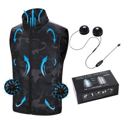 China Anti-pilling China made battery operated air conditioning clothes cooling vest with fan for hot summer for sale