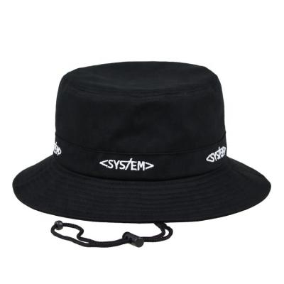 China breathable & Waterproof 100% Cotton Customize Embroidery Logo Packable Bucket Hat for sale