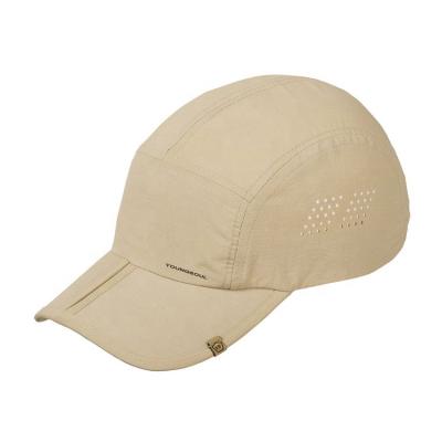 China Fashion Folded Brim 5 Panel Nylon Hat With Laser Holes For Men for sale