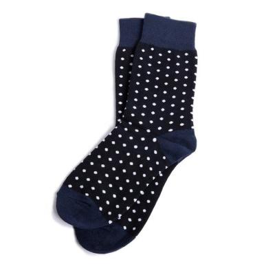 China 2020 Fashion Breathable Style Personalized Groomsmen Socks Navy Polka Dot Wedding Socks for sale