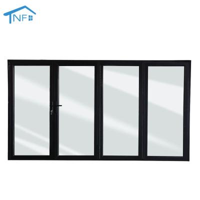 China Customized Anti-theft Waterproof Exterior Aluminum Glass Bi-Fold Patio Sliding Bi Fold Door for sale