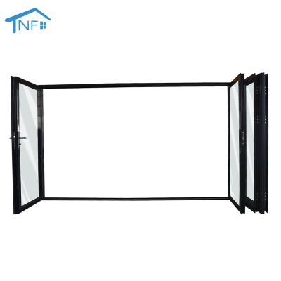 China Superhouse Anti Theft Customized Big Size Exterior Glass Bifold Door White Aluminum Bi Folding Door For Garden for sale