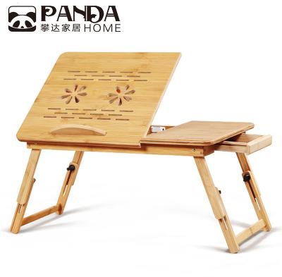 China Modern Pitched New Products Beautifully Adjustable Small Bed Bamboo Laptop Table for sale