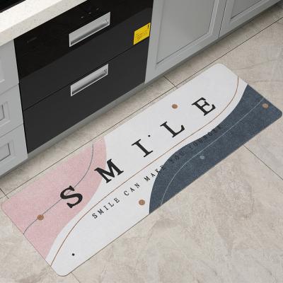 China Viable New Products Diatomaceous Earth Mat Nonslip Soft Quick Drying Soft Coilable Bathroom Kitchen Floor Mat Door for sale