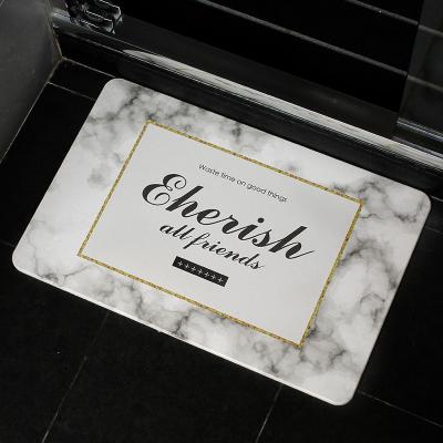 China New Fashion Sustainable Imitate Stone Diatomaceous Earth Bath Mat, - Bathroom Floor Quick Drying Hard Shower Mats for sale