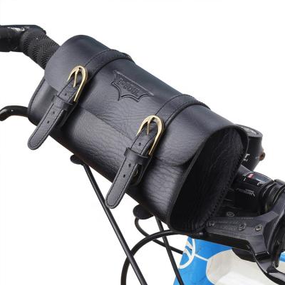 China Antique PU front bag handlber bicycle handlebar bag bicycle style riding sport bike bag black brown antique for sale