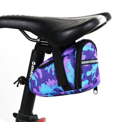 China Small Outdoor Bicycle Saddle Mail Seat Bag Travel Pouch Tooling Bag Purple Color for sale