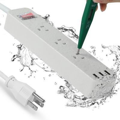 China 3 Strip Power USA Patent USB Outlets 3 Residential/Multipurpose Technology Waterproof USB Extension Phone Charging Outlet Waterproof Switch for sale