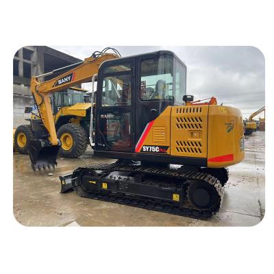 China Used Sany SY75C Pro Mini Excavator Second Hand 7.5 Ton Sany Mini Digger for sale