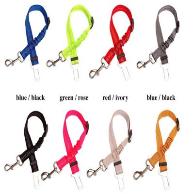 China Reflective Lines Dog Car Bungee Durable Reflective Heavy Duty Strap Dog Seat Belt for sale