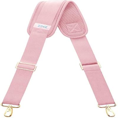 China Adjustable fabric bag shoulder strap with soft padded and metal hook for sale