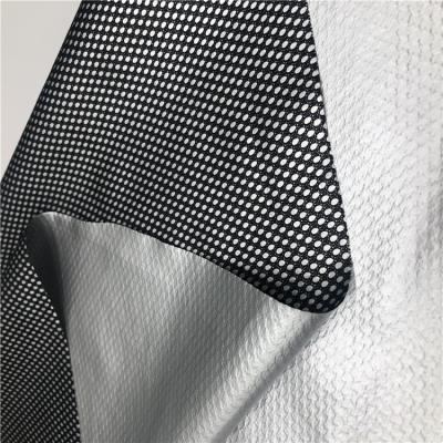 China 100% waterproof POLYESTER MESH FABRIC BOND WITH SILVER TPU MEMBRANE for sale