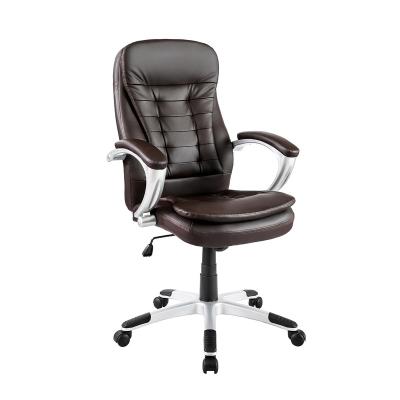 China PU Leather Adjustable High Back Design Ergonomic Executive Cushioned Soft Swivel Office Chair for sale