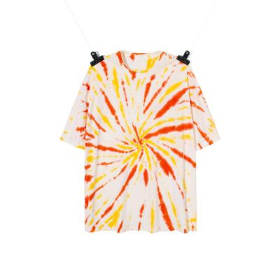 China New Style Breathable Summer Colorful Tie Dyed T Shirt Short Sleeves Plus Size Mens T Shirts 2021 for sale