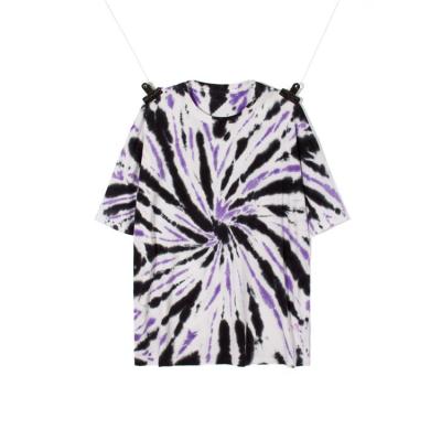 China Anti-pilling OEM Customized Fashion High Quality Brand Plus Size Casual T-shirt Two Tone Dark Wind Handmade Tie Dye New Summer T-shirt for sale