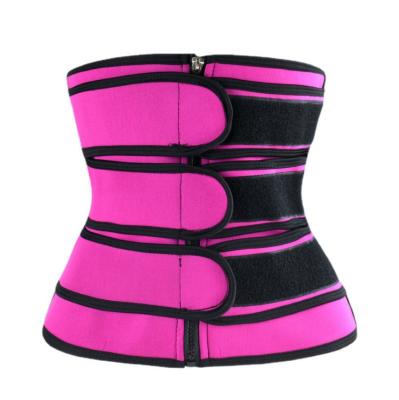 China Custom Antibacterial Logo Sculptor Neoprene Waist Trainer Shaper 3 Belt Tight Waist Trainer From Factory 2 in 1 Sweat Waist Trainer for sale