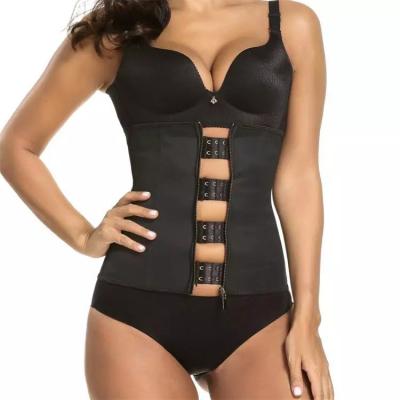 China Custom Logo Fashion Long Black Neoprene Hot Selling Body Shaper 2022 Hot Selling Body Shaper Torso Belly Band Zipper Waist Cincher Corset for sale