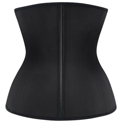 China Antibacterial Sweat Bands 9 Steel Zippers 4 Breasted Bone Sculpting 100% Latex Waist Trainer Latex Abdomen Belt Corsets Girdles Body Shaper for sale