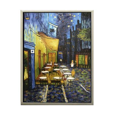 China Eco-friendly Wholesale Handmade Famous Oil Painting Recyclable Materials Canvas Art Cafe Terrace Van Gogh Coffee Shop Dig Hand Painted Dutch Painting Oil for sale