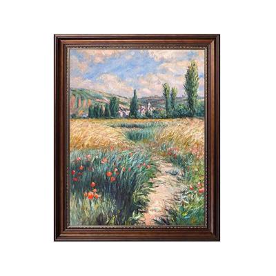 China Recyclable Materials Living Room Wall Hanging Decoration Eco-Friendly Path On The Island Of Monet Saint Martin Landscape Hand Painted Canvas Oil Painting for sale