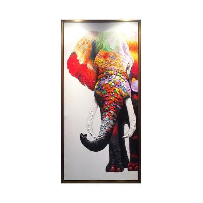 China Canvas Wall Art Animal Oil Paintings On Canvas Recyclable Materials Picture Oil Painting Handmade Modern Home Decorative Eco-friendly Elephant for sale