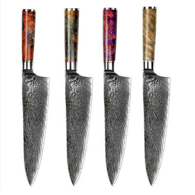 China New Resin Disposable Handle Japanese Steel Chef Damascus Kitchen Knife 8 Inch for sale