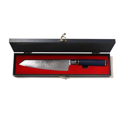 China Disposable Razor Sharp Blade 8 Inch VG10 Damascus Chef's Knife With Wood Steel Box for sale