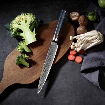 China Durable Resin Honeycomb Handle Carving Knife 8Inch Damascus Steel VG10 Carving Knife for sale