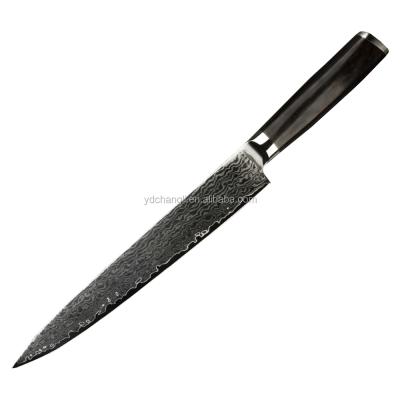 China Viable Ultra Sharp Steel VG10 Core 67 Layers 10Inch Damascus Sashimi Knife for sale