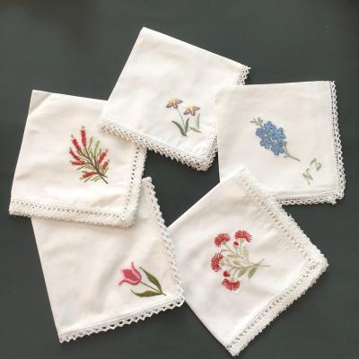 China Others Cotton Crochet Handkerchief Lace Handkerchiefs for sale