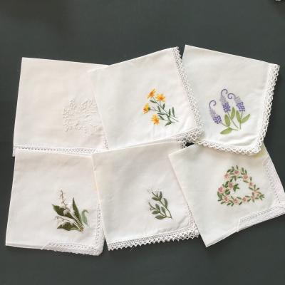 China 100% Cotton Embroidered Handkerchief for sale