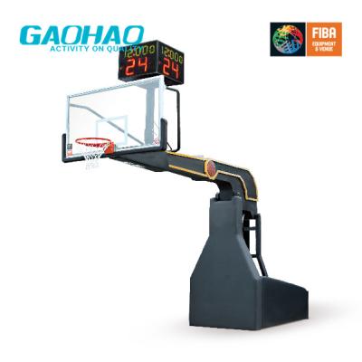 China GAOHAO Hydraulic Star Competition Electro Basketball Smart Backstop FIBA ​​Approved Competition High Elasticity Competition Computer Control for sale