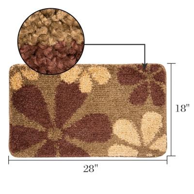 China Washable Non-Slip Cover Entrance Entrance Foot Mat Jacquard Flower Patten Door Mat for sale